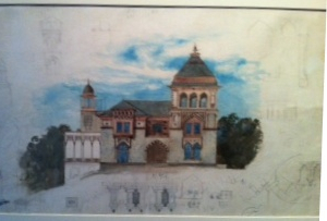 Drawing, East Façade, Olana, 1872