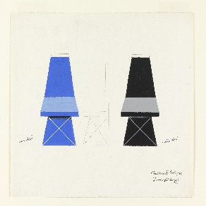 Drawing, Design for Two Chairs, for Prologue of Checkmate, 1937