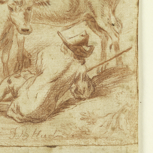 Drawing, Women doing washing near a cow-herd, ca. 1800