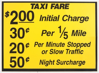 Sticker, Taxi Fare