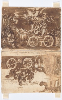 Drawing, Allegory of the Triumph of the Church, First Scene