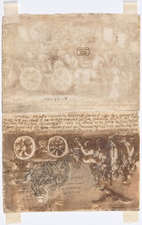 Drawing, Allegory of the Triumph of the Church, Third Scene