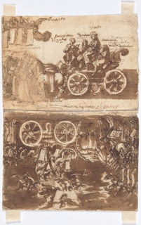 Drawing, Allegory of the Triumph of the Church, Fourth Scene