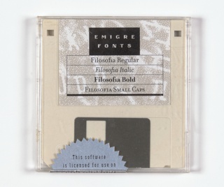 Floppy Disk, Filosofia Regular, Filosofia Italic, Filosofia Bold, Filosofia Small Caps