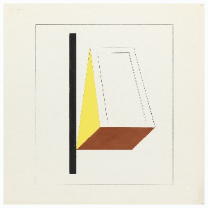 Drawing, Abstract Composition with Line and Rectangle, 1935–39
