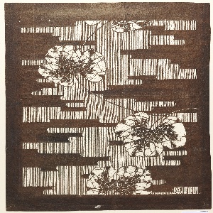 Katagami, Grape Leaves and Clouds, late 19th–early 20th century