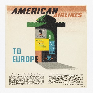 Print, American Airlines to Europe, ca. 1948