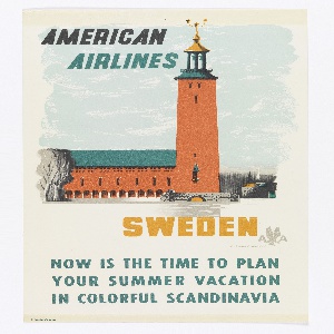 Print, American Airlines, Sweden, ca. 1948