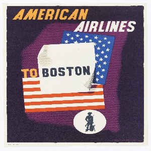 Print, American Airlines to Boston, 1953