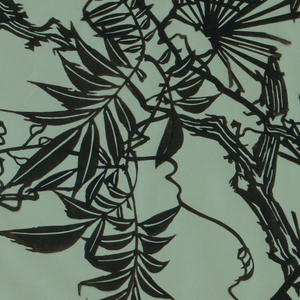 Stencil, Heron, Lotus, Marsh Grasses and Water