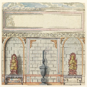 Drawing, Entrance Hall, East Wall, Royal Pavilion, Brighton, before 1802