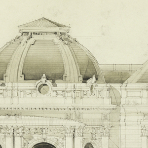 Drawing, Central Bay of a Domed Building (École des Beaux-Arts Concours Design), November 3, 1907