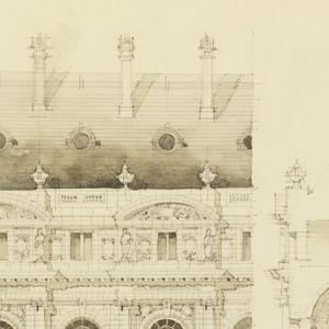 Drawing, Design for Several Bays of a Public Building, 1907