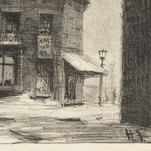 Print, Winter Street Scene, mid-20th century
