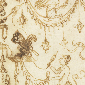 Drawing, Design for Grotesque Decoration, mid–late 16th century