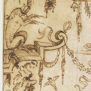 Drawing, Design for Grotesque Decoration, mid–late 16th century