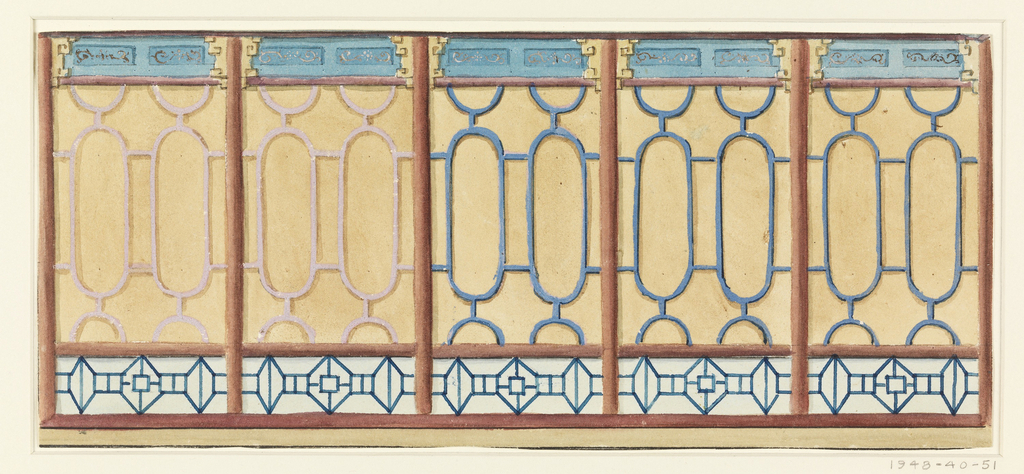 Drawing, Design for Fretwork, perhaps for the glass passage