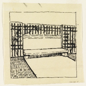 Drawing, Garden Trellis and Bench, ca. 1912
