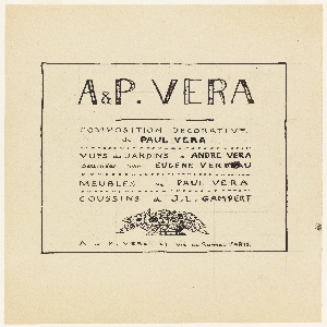 Drawing, Title Page, A & P Vera, Compositions Decoratifs/de Paul Vera/Vues de Jardins d