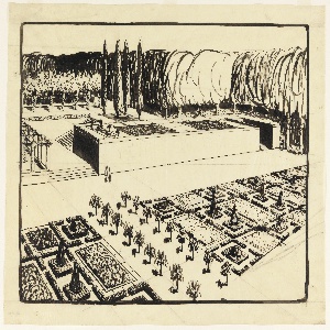 Drawing, Study for a Monumental Garden on Two Levels, 1912–19