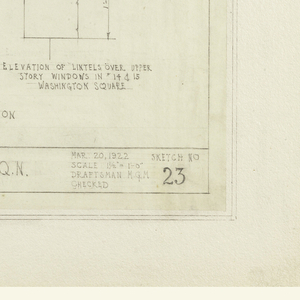 Drawing, Alterations to 14-15-16 Washington Square, New York, NY, Sketch No. 23, March 20, 1922