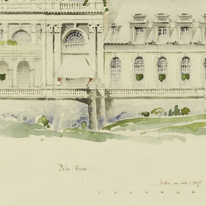 Drawing, Elevation toward Polo Grounds, Clubhouse, Newport, Rhode Island and Golf Club, ca. 1896