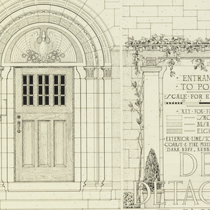 Drawing, Design for a detached residence of Indiana limestone, ca. 1920