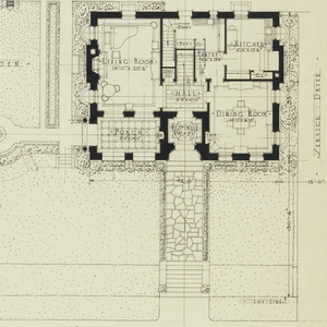 Drawing, Design for a detached residence of Indiana limestone, ca. 1920