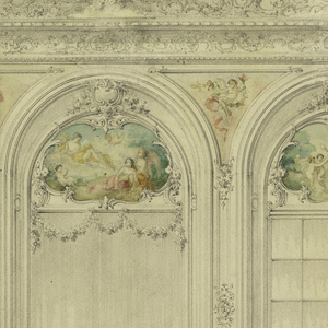 Drawing, Drawing: Elevation of the window wall of the drawing room of the house of Herman Oelrichs, New York., ca. 1900