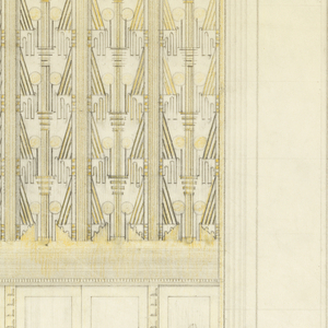 Drawing, Elevation of Main Entrance, South Pine and Wall Street Building, New York, 1980s