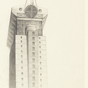 Drawing, Synaps Project, View of Hotel Tower, Tokyo, 1984