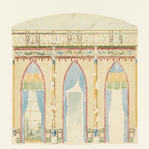 Drawing, Design for Wall with Three Gothic Arches, Royal Pavilion, Brighton, 1801