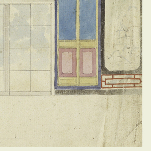 Drawing, Design for Window Wall Decoration, possibly for Library, Royal Pavilion, Brighton, 1815–22