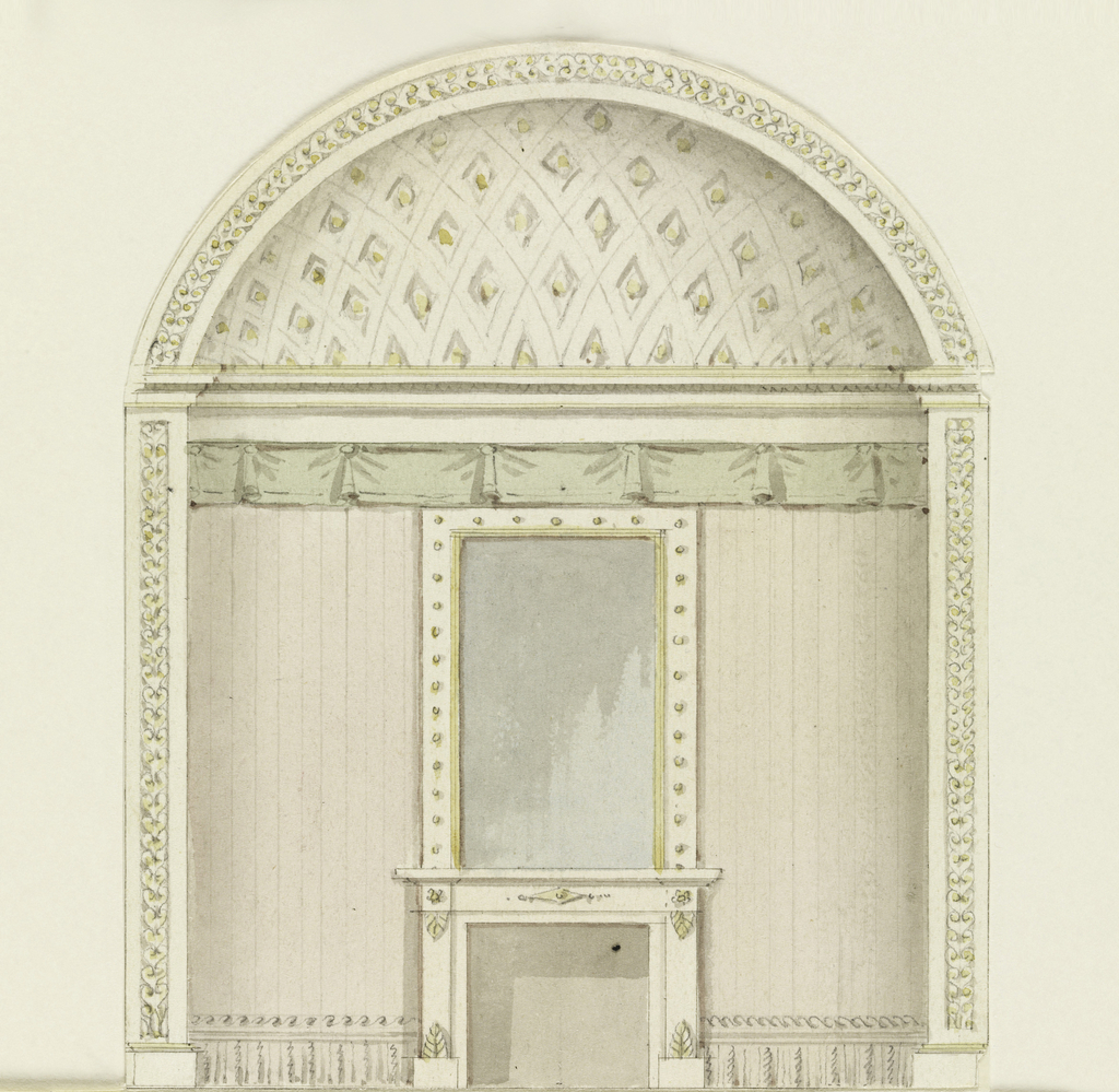 Drawing, Wall Elevation with Fireplace