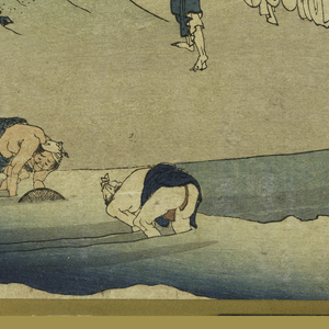 Print, Jito Tenno (Workers Dyeing Cloth), from Hyakunin Isshu ubaga Etoki (The Hundred Poems Explained by the Nurse), ca. 1840