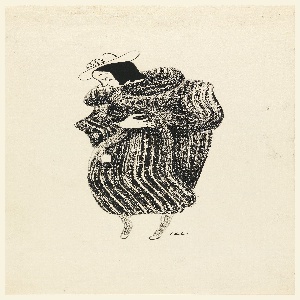Drawing, Woman Trying on a Fur Coat, 1939