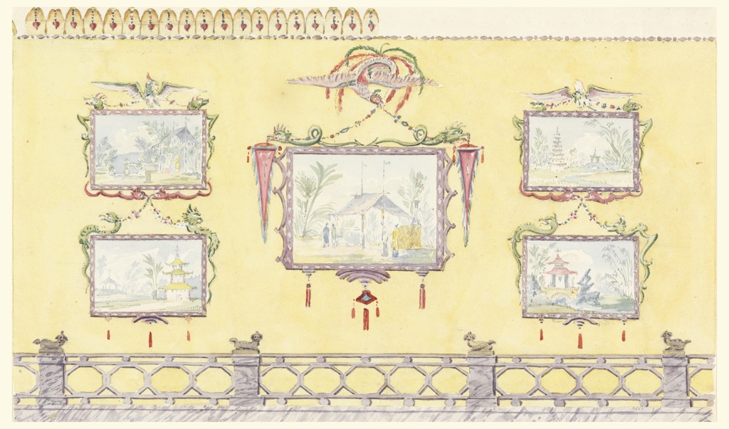 Drawing, Design for Wall Decoration, Yellow (North) Drawing Room, Royal Pavilion, Brighton