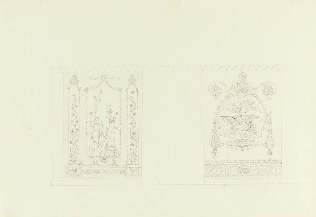 Drawing, Wall Decoration, Blue (South) Drawing Room, Royal Pavilion, Brighton