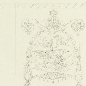 Drawing, Wall Decoration, Blue (South) Drawing Room, Royal Pavilion, Brighton, 1820