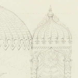Drawing, Standards and Wall Decoration, Banqueting Room, Royal Pavilion, Brighton, 1817