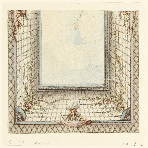 Drawing, The Royal Pavilion, Brighton, Ceiling Design: a trellised balustrade, opening to the sky, possibly for entrance hall, 1802 or earlier