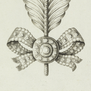 Drawing, Design for Brooch or Hair Ornament in Shape of Feather, late 18th century