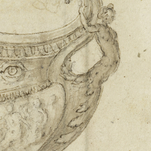 Drawing, Design for a Vessel (Sauceboat?), ca. 1550