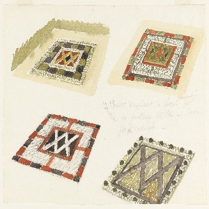 Drawing, Four Studies of Garden Parterres, 1912–19