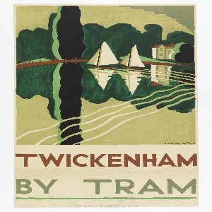 Poster, Twickenham by Tram, London Underground, 1924