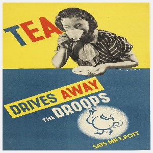 Poster, Tea Drives Away the Droops, 1936