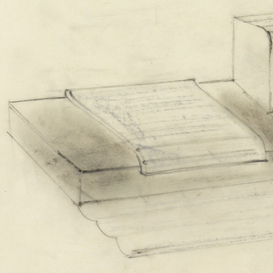 Drawing, Clock on Desk Stand, 20th century