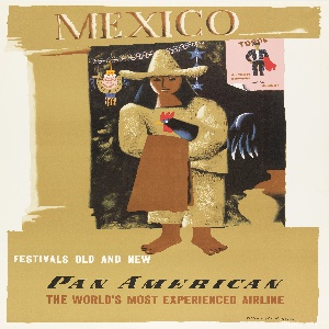 Poster, Pan American, Mexico, 1949