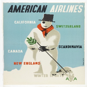Poster, American Airlines Winter Sports, ca. 1948