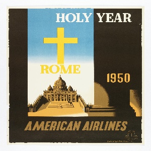 Poster, American Airlines, Holy Year, Rome, 1950